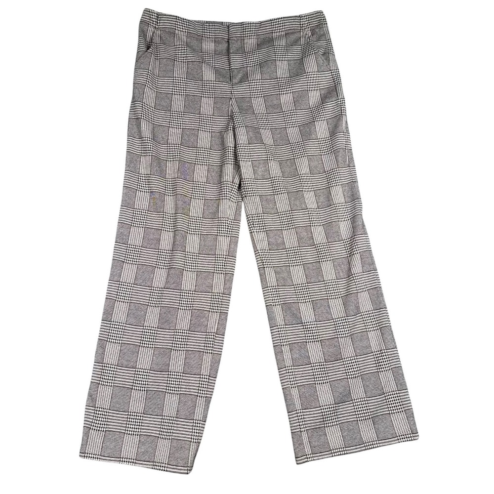 Context Lord & Taylor Gray Glen Plaid Wide Leg Trousers High Rise‎ Pants 12 440